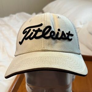 Titleist Cream Baseball Cap with Black Script Logo